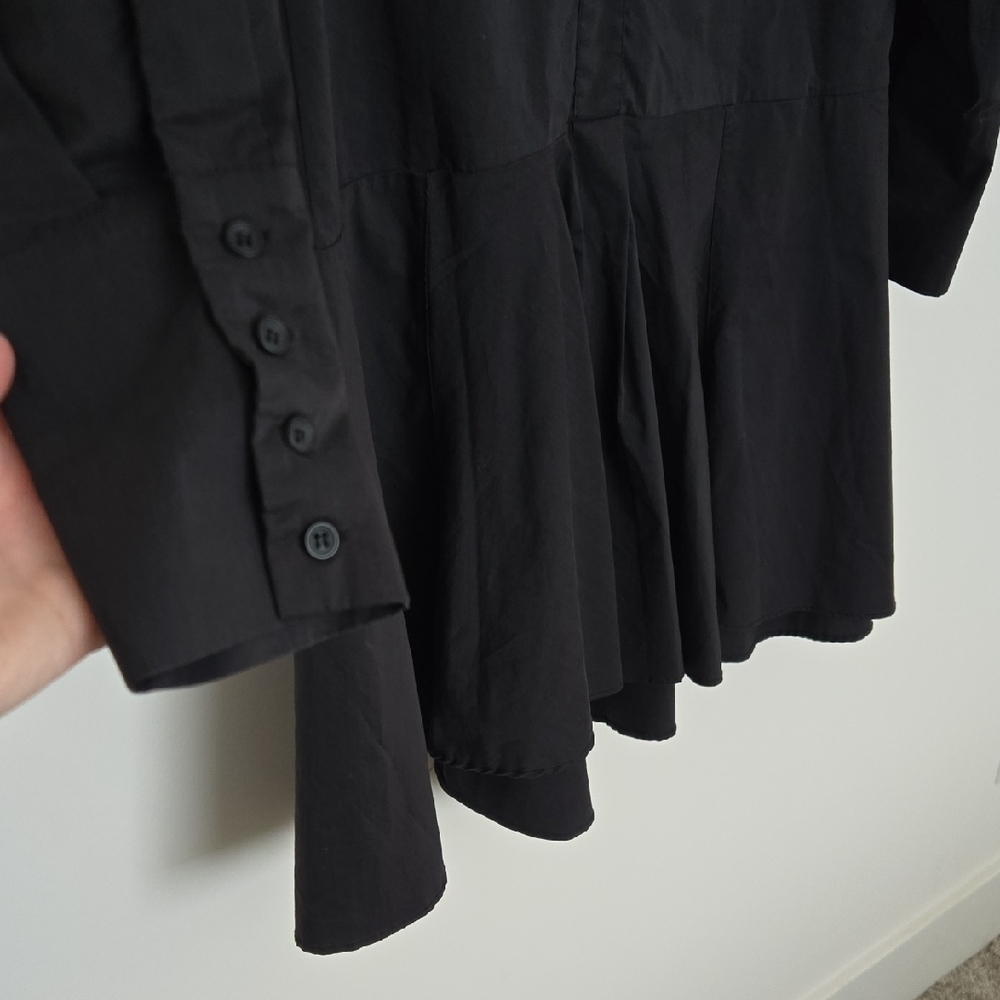 Code X Mode Black Flutter Hem Longsleeve Button F… - image 2